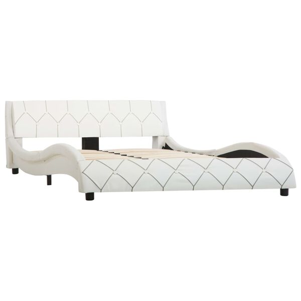 vidaXL voodiraam ilma madratsita, valge, kunstnahast, 140 x 200 cm