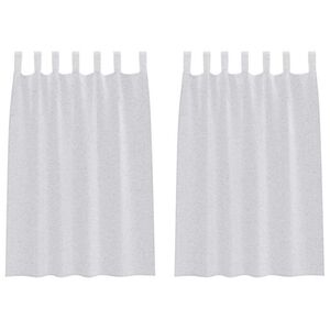 vidaXL Voile Kardin kardinatega 2 pcs Helehall 140 x 140 cm Polüester