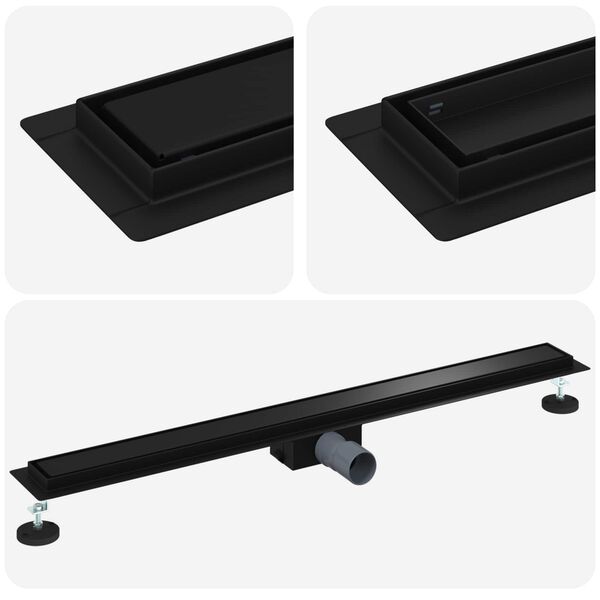 vidaXL 2 &uuml;hes du&scaron;i &auml;ravool Must 90 cm Roostevaba teras 304