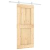 vidaXL Libisev uks Looduslik ja Valge 90 x 210 cm Tahke m&auml;nnipuit