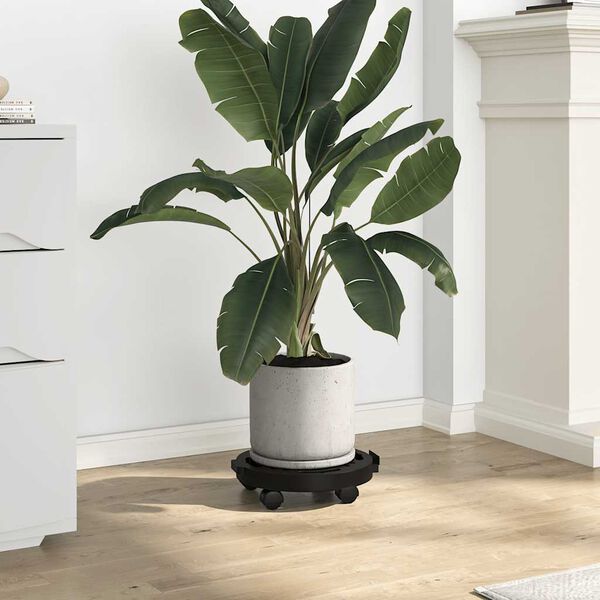 vidaXL ratastel taimek&auml;rud 5 tk, l&auml;bim&otilde;&otilde;t 30 cm, must, 170 kg