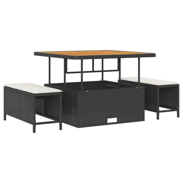 vidaXL Aia Diivanikomplekt 9 pcs Must ja kreem 100 x 100 x 71 cm