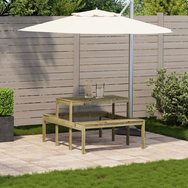 vidaXL piknikulaud, 110x134x75 cm immutatud männipuit