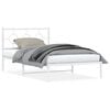 vidaXL metallist voodiraam peatsi ja jalutsiga, valge, 107x203 cm