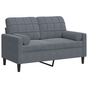 vidaXL 2-kohaline diivan patjadega, tumehall, 120 cm, samet