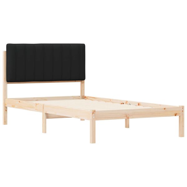 vidaXL Voodiraam Pehme Peatoega peaga Must 100 x 200 cm Tahke m&auml;nd