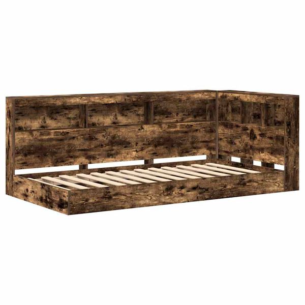 vidaXL Raamatukapitsee voodi Suitsutatud tamm 75 x 190 cm Tehispuit