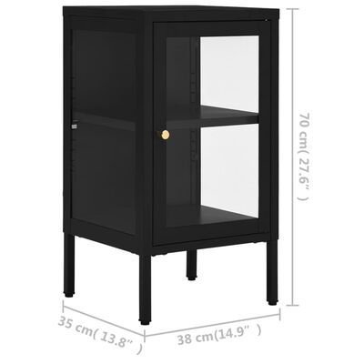 vidaXL puhvetkapp, must, 38 x 35 x 70 cm, teras ja klaas