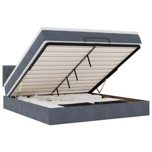 vidaXL ottomani voodiraam madratsiga, tumehall, 180x200 cm, samet