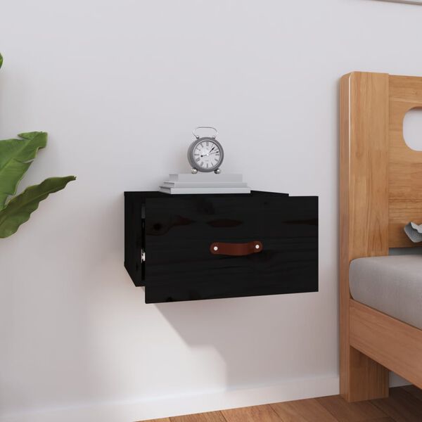 vidaXL seinale kinnitatav öökapp, must, 40 x 29,5 x 22 cm