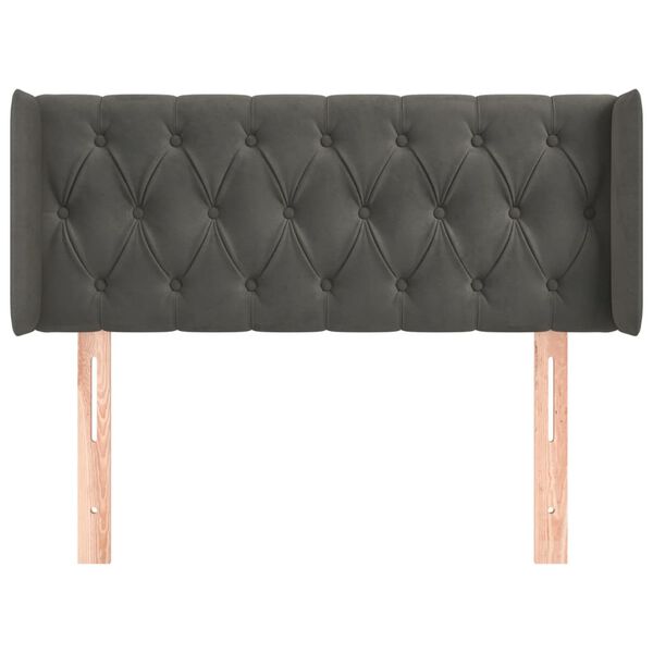 vidaXL voodipeats servadega, tumehall, 103x16x78/88 cm, samet