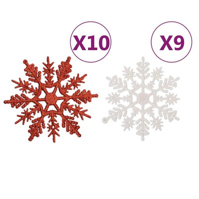 vidaXL 108-osaline jõulukuulide komplekt, valge ja punane