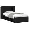 vidaXL Voodiraam ladustamisega peaga Must 90 x 190 cm Tehispuit