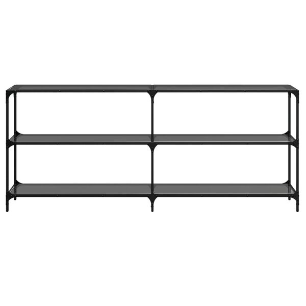 vidaXL kohvilaud, must klaasplaat, 194,5x30x81 cm, teras