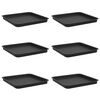 vidaXL Ruudu kujuline lille alus 6 pcs Must 36 x 36 x 2.5 cm Plastmass
