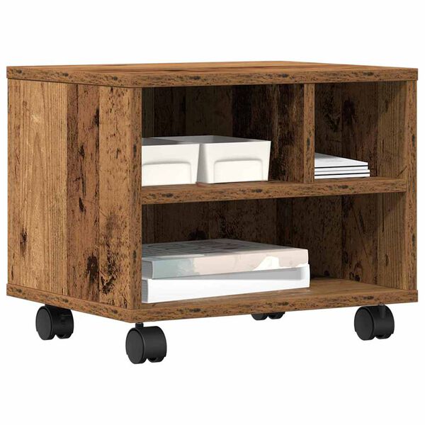 vidaXL Printeri alus Vana puit 41 x 32 x 33.5 cm Tehispuit