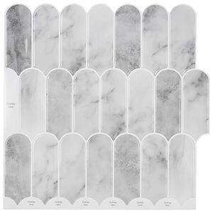 vidaXL Sulgedest plaat 10 tk Hall Marmor 30 x 30 cm Pol&uuml;uretaan ja PET