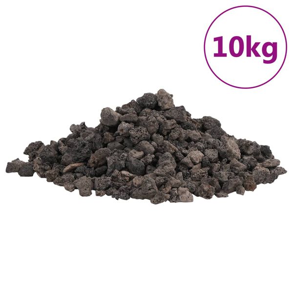 vidaXL vulkaanilised kivimid 10 kg, must, 1-2 cm