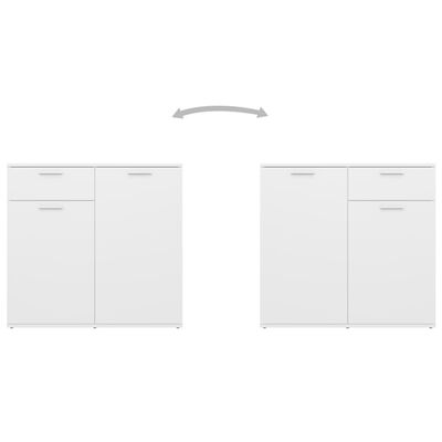vidaXL puhvetkapp, valge, 160 x 36 x 75 cm, puitlaastplaat
