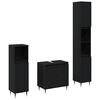 vidaXL Vannitoa m&ouml;&ouml;bleset uksega 3 pcs Must tamm 30 x 30 x 190 cm