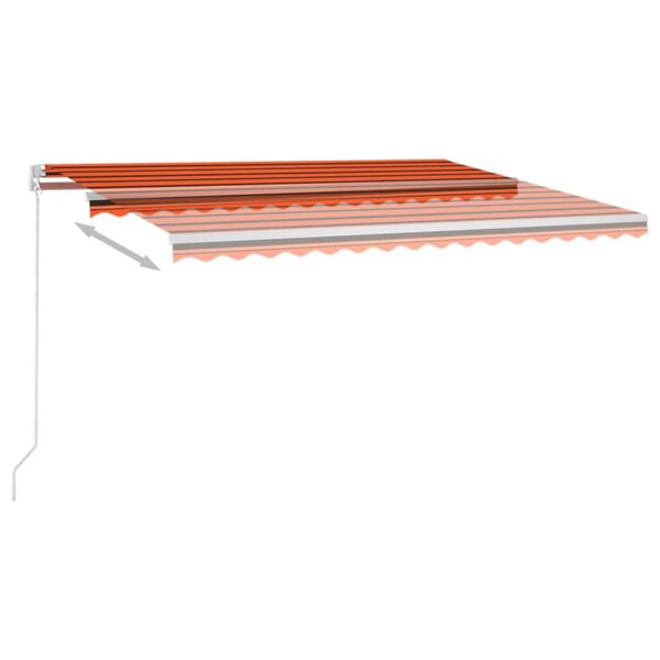 vidaXL k&auml;sitsi sisset&otilde;mmatav varikatus LED, 400x300 cm, oranž ja pruun