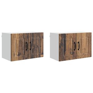 vidaXL Seinekapp PORTO 2 pcs Vana puit 60 x 31 x 40 cm Tehispuit