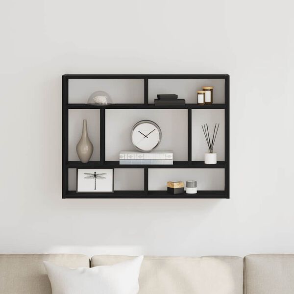 vidaXL seinariiul must tamm 75 x 16 x 55 cm töödeldud puit