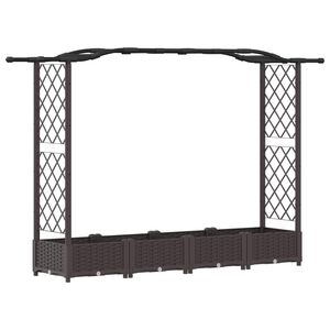 vidaXL T&otilde;stetud Padi Kase ja Katusega Pruun 207 x 40 x 123 cm PP