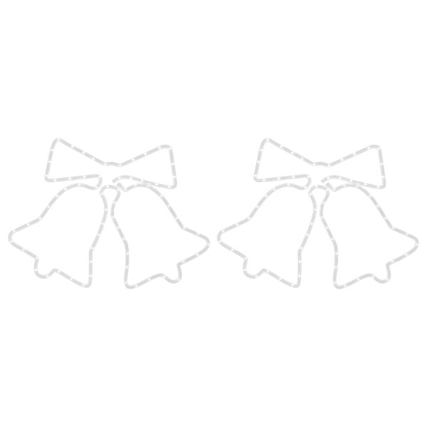 vidaXL j&otilde;ulukellade figuur 72 LEDiga, 2 tk, 50x56 cm