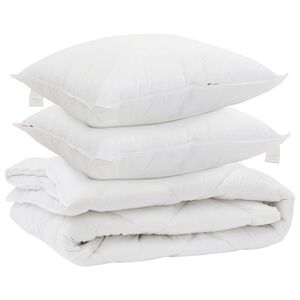 vidaXL K&otilde;igi hooajaliste sulepatja padjaga 3 pcs Valge Mikrofiiber