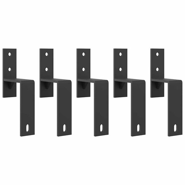 vidaXL liugukse tarvikute komplekt 213,5 cm terasest, must