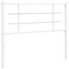 vidaXL metallist vahetatav voodipeats, valge, 107 cm
