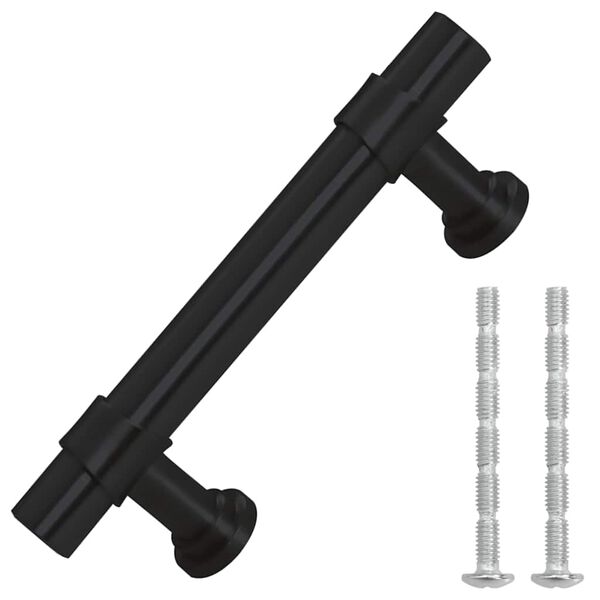 vidaXL kapi k&auml;epidemed 10 tk, must, 64 mm, roostevaba teras