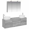 vidaXL Vannitoa m&ouml;&ouml;bleset 4 pcs Hall Sonoma Tehispuit ja klaas