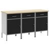 vidaXL T&ouml;&ouml;kapp sahtliga lukuga 3 tk Must ja Hall 150 x 55 x 85 cm