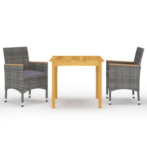 vidaXL 3-osaline aiam&ouml;&ouml;blikomplekt, hall