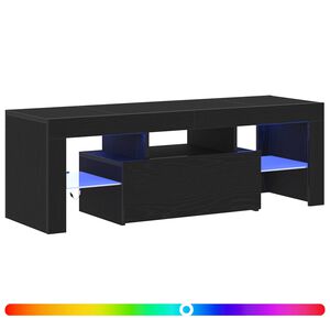 vidaXL Telerikapp sahtliga Must tamm 120 x 35 x 40 cm Tehispuit
