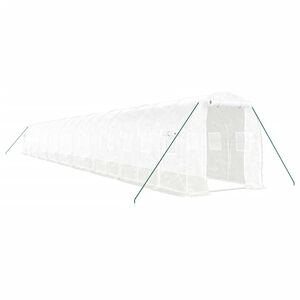 vidaXL kasvuhoone terasraamiga, valge, 36 m&sup2;, 18x2x2 m