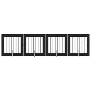 vidaXL Koerav&auml;rav koos aluspuudega 4 pcs Must tamm 80 x 80 cm