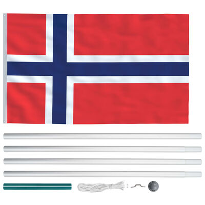 vidaXL Norra lipp ja lipumast, alumiinium, 6,2 m