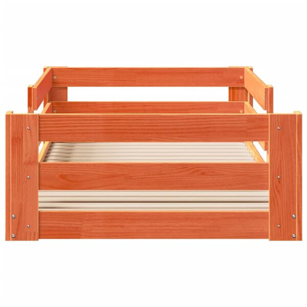 vidaXL voodi ilma madratsita, vahapruun, 100 x 200 cm, m&auml;nnipuit