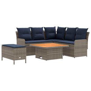 vidaXL M&ouml;&ouml;blisete padjaga 5 pcs Hall ja tumesinine PE rattan