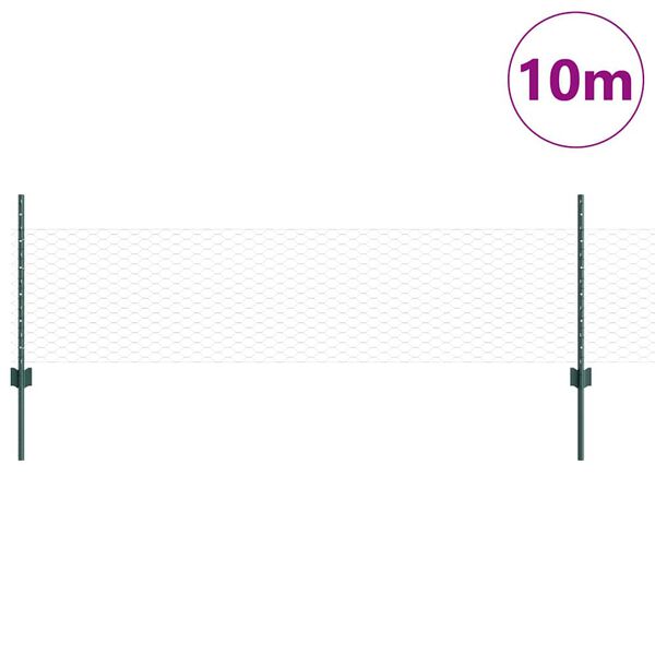 vidaXL Aed koos postiga Roheline 0,5 x 10 m Terased ja PVC