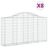 vidaXL kaarekujulised gabioonkorvid 8 tk, 200x30x100/120 cm, raud
