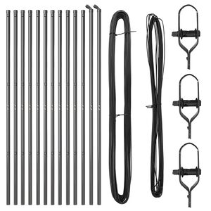 vidaXL Aiapostid 13 pcs Hall Ø32mm 210 cm Tsingitud teras