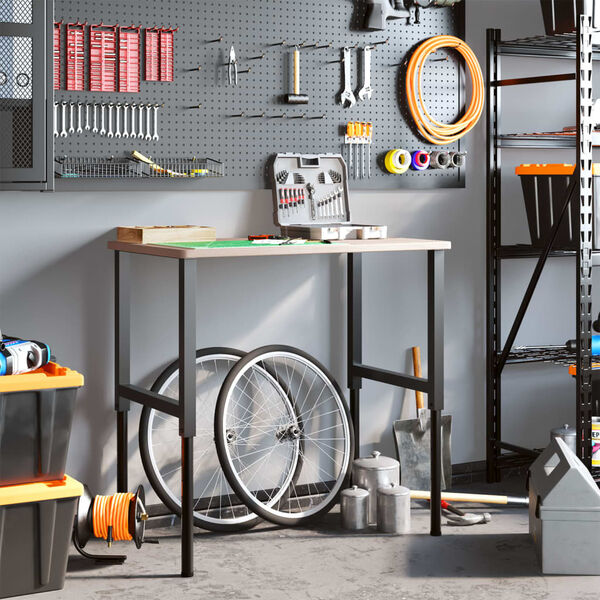 vidaXL t&ouml;&ouml;laud, 100 x 60 x (71,5-98) cm, tammepuit, ristk&uuml;likukujuline