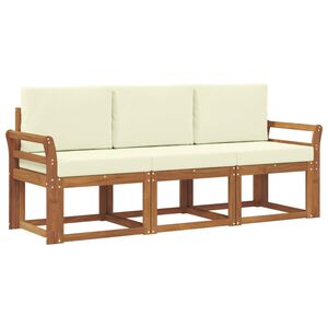 vidaXL V&auml;li diivanikomplekt padjaga 3 pcs Looduslik ja kreem