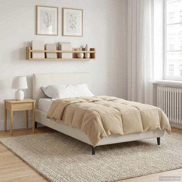 vidaXL T&auml;ispika aasta tekk Rapistatud cream 135 x 200 cm Mikrokiud