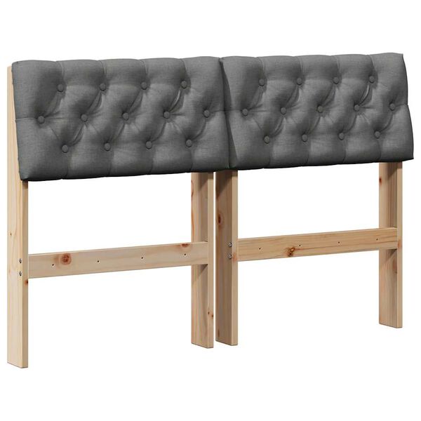 vidaXL Polsterdatud voodiots Tumehall 120 cm Tahke m&auml;nd