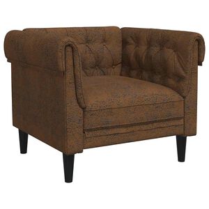 vidaXL Chesterfield tugitool, pruun, kangas